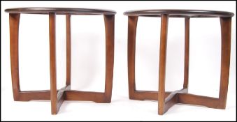 A pair of 1970's retro vintage side tables in the manner of Victor B.Wilkins for G-Plan similar to