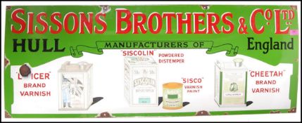 Sissons Brothers & Co Ltd - A superb original rare Circa 1920 enamel sign , for varnish  with