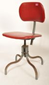 Tan-sad ' Tansad ' - An original 1940's retro vintage engineers swivel chair made from tubular
