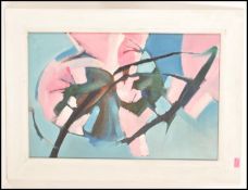 Dick Boulton ( Artist & Sculptor ) - A 20th Century abstract oil on board, painting having pink
