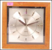 Toshiba - TCQ-150 - A 20th Century retro vintage modernist square wall mounted clock being teak