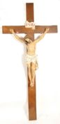 Ecclesiastical Interest - A Stunning large vintage antique Church cross having a plaster figure of