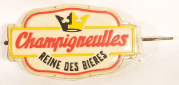 A vintage retro French advertising point of sale double sided  illuminated sign for Champigneulles