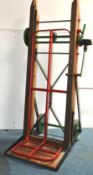 A good large early 20th century Industrial crank action sack truck - fork lift being restored and