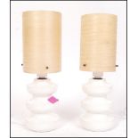 Sheerlite Doulton - A pair of mid 20th Century retro vintage glazed white ceramic lamps having