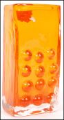 Geoffrey Baxter - Whitefriars - A Textured range Mobile Phone vase, pattern number 9670 in tangerine