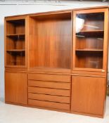 ScanFlex - A good 20th century Danish teak wood Scan Flex modular wall system / cabinet sideboard of