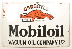 An original early 20th century Gargoyle Mobiloil Vacuum Oil Company rectangular advertising