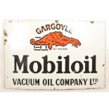 An original early 20th century Gargoyle Mobiloil Vacuum Oil Company rectangular advertising