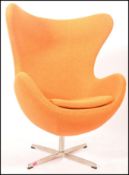 After Arne Jacobsen - Egg Chair - A Fritz Hansen style chairs / lounge / easy armchairs in an orange