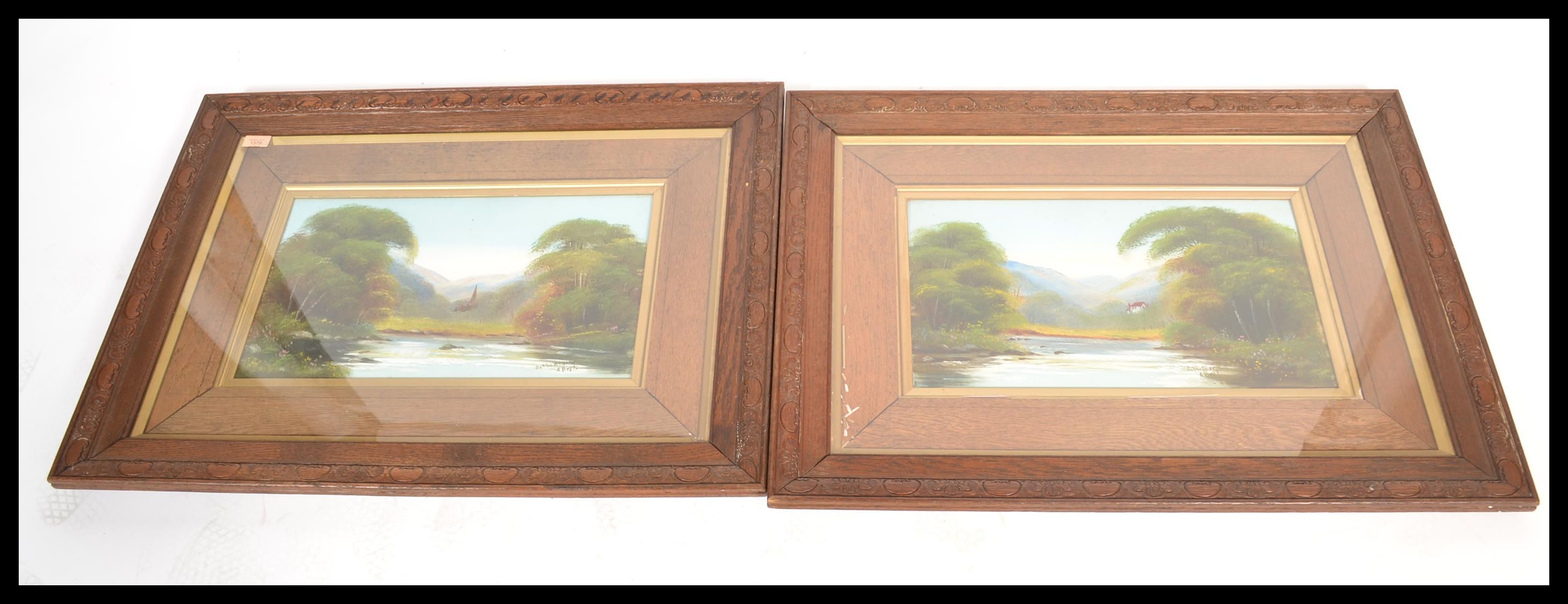A pair of early 20th Century Edwardian framed and