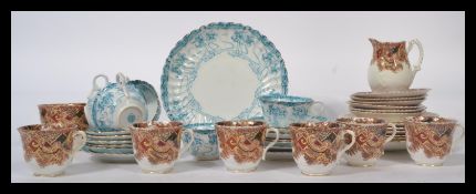 An 19th century porcelain Chapman part tea service