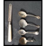 A collection of hallmarked silver flatware to incl