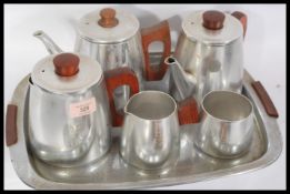 Two sets of vintage 20th century retro stainless s