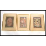 A group of three framed and glazed Indian / Asian