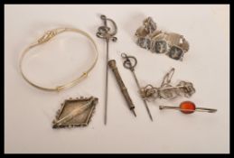 A group of sterling silver jewellery to include a