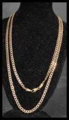 A hallmarked 9ct gold curb chain necklace having a