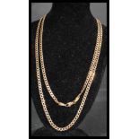 A hallmarked 9ct gold curb chain necklace having a