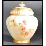 A Royal Worcester quarter lobed gilded ivory blush