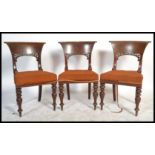 A Set of three William IV Mahogany Dining Chairs,