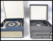 Two vintage 20th Century portable two tone record