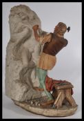 A good large Capodimonte Italian carved figure scu