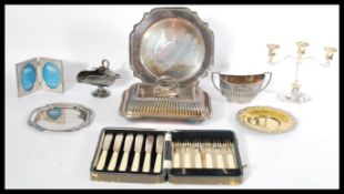 A collection of silver plate to include trays , ca