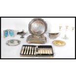 A collection of silver plate to include trays , ca