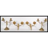 A pair of early 20th century gilt bronze candelabr