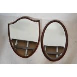 Two early 20th century wooden framed mirrors. On o