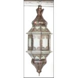 A large Moroccan hanging Berber lantern. Pierced m