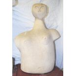 A large abstract carved Bath stone sculpture of nu