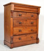 A Victorian mahogany Scottish chest of drawers being raised on a plinth base with a blind front