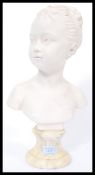 After Jean Antoine Houdon (1741-1828) -  bust of Louise Brongniart on a cream marble socle. Signed