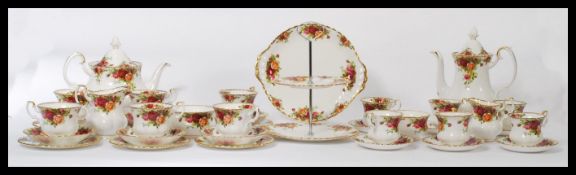 Royal Albert bone China tea and coffee service in the Country Roses pattern, first issue to