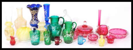 A large collection of vintage glassware to include