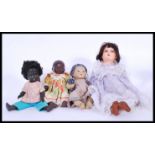 A collection of four vintage 20th Century dolls to include Armand Marseille Chinese bisque headed