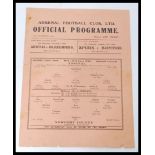 ARSENAL  V NEWPORT COUNTY 1945 Programme for the Arsenal home FL South match 26/12/1945, creased,
