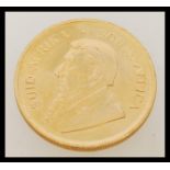 A South Africa Krugerrand 1981 1oz fine gold coin.