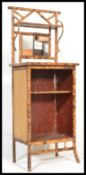 A Victorian Aesthetic movement bamboo vitrine / side cabinet having an open window display cabinet /