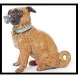 A 20th century Austrian bronze cold painted novelty ink well in the form of a dog smoking a pipe