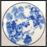A 19th Century Victorian Doulton Lambeth blue and white wall charger / display plate in the ' Gloire