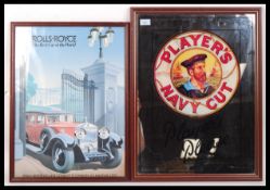 A 20th century advertising framed pictorial mirror for ' Player's Navy Cut ' along with framed and