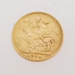 An Edward VII 1904 full sovereign coin, St George