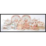 Two Victorian 19th century Staffordshire transfer and hand painted part afternoon tea set services