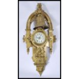 An exceptional 19th century large Cartel French bell clock. Of large heavy gilded brass with