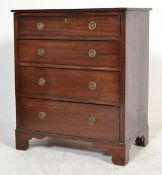 A 19th century Georgian mahogany crossbanded bachelors chest of drawers. Raised on bracket legs with