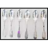 A set of six 19th Century Victorian silver hallmarked teaspoons, young Victoria head date letter A
