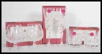 A group of Royal Albert crystal cut glass glassware set in the Amersham pattern to include a pair of