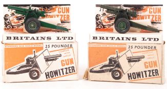 BRITAINS DIECAST MODEL HOWITZER GUNS - ORIGINAL BOXES